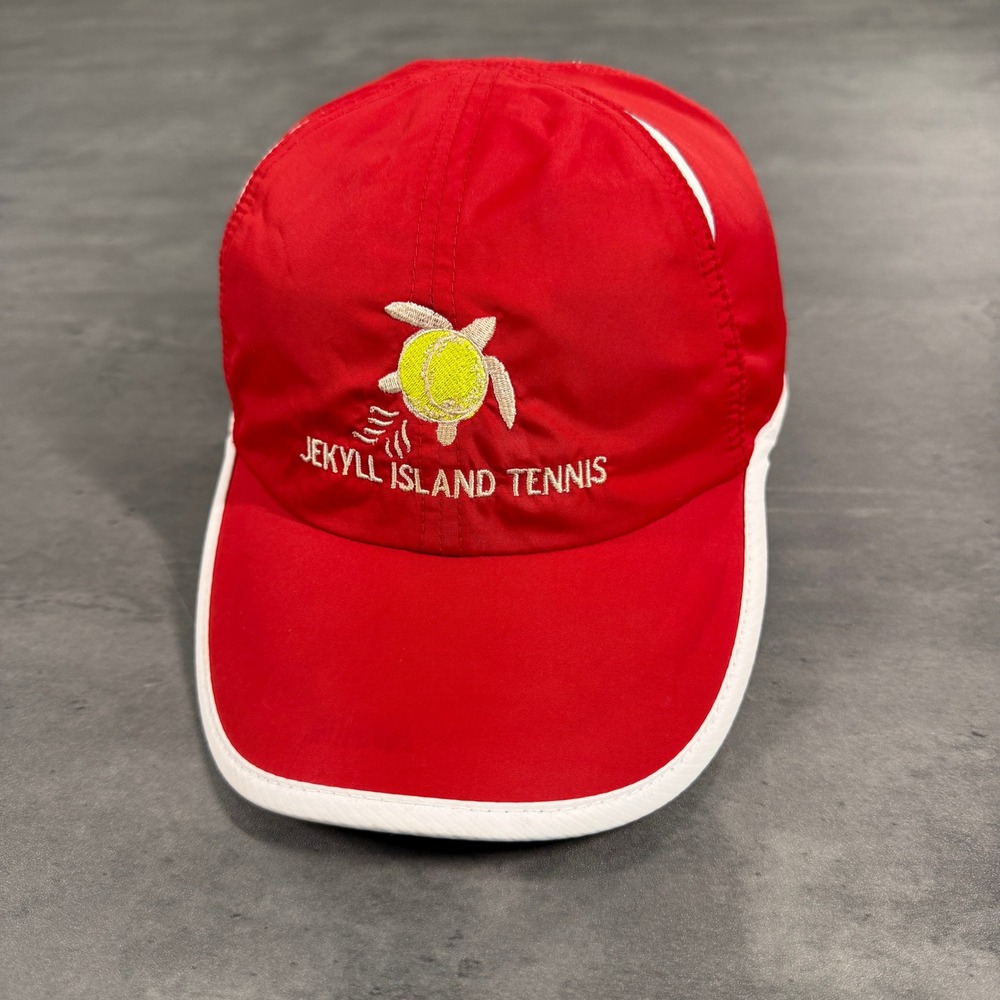 Jekyll Island Tennis Hat‎ Adult Red White Athletic Cap Running Gym Golf Light